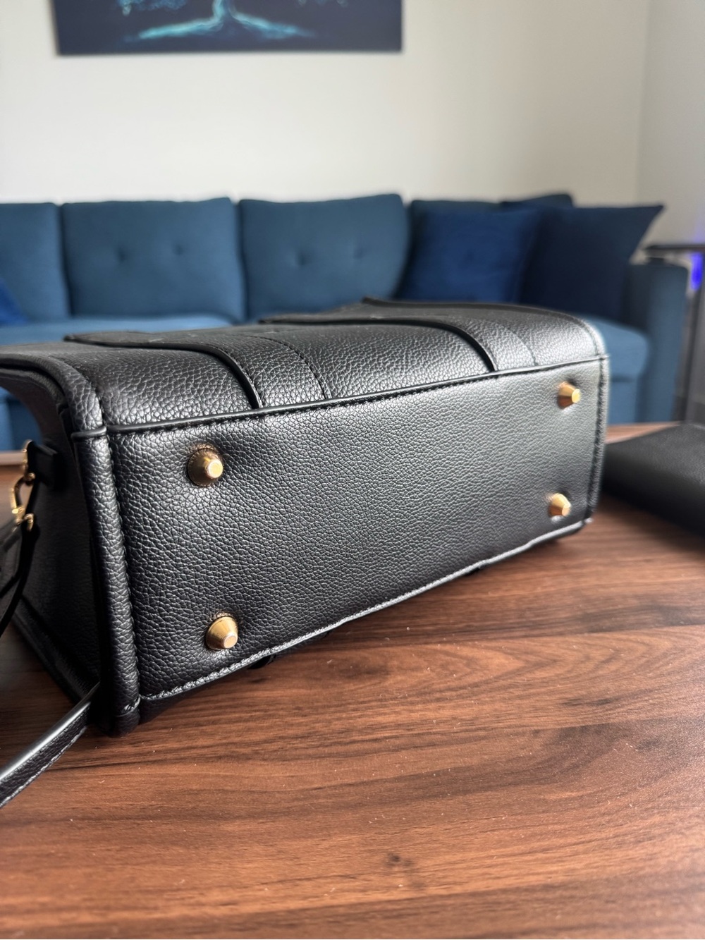 Black 'The Tote Bag' Leather Tote with Matching Wallet - Picture 8 of 12
